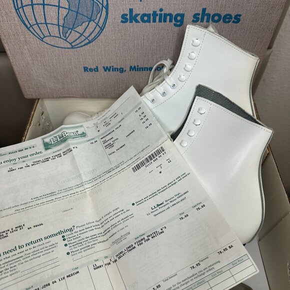 Vintage Riedell Women's Figure Skates Model 110 Slim Size 11 In Original Box - Picture 7 of 7